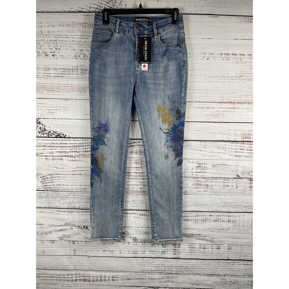 Frank Lyman Denim - Frank Lyman Jeans Women's Small Floral High Rise Skinny Stretch Blue 237107U